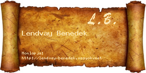 Lendvay Benedek névjegykártya