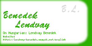 benedek lendvay business card